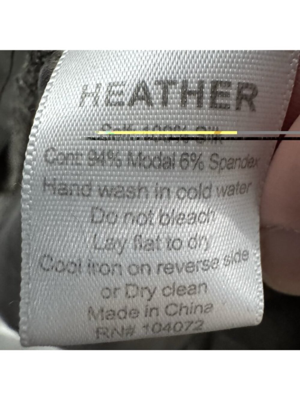 Heather Silk Blouse XL Taupe Gray Draped V Neck Long Sleeve High Low Top - Picture 5 of 6